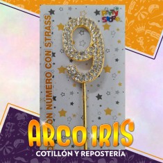 Pinche Metal Numero 9 Con Strass Xu - Party Store