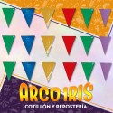 Banderin Triangular Lisos 2 Mt Multicolor - Cat2