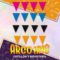 Banderin Triangular Lisos 3 Mt Por Color - 11 Colores: Blanco-amarillo-azul-verde-verde Manzana-naranja-violeta-lila-celeste-