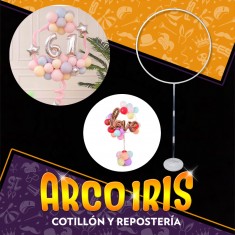 Pie Con Aro Para Globos 1.65 X 0.80 Mt Base Soporte Con Arco Decoracion