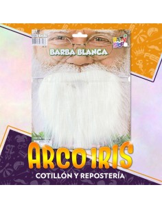 Barba Grande En Carton Con Elastico Xu - Blanca-negra-canosa Navidad