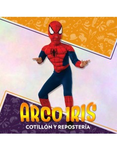 Disfraz Nino Spiderman Xu - Musculoso Rojo Arana Halloween Importado