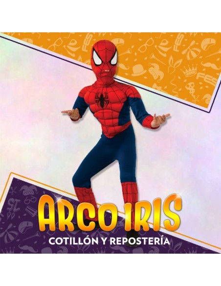 Disfraz Nino Spiderman Xu - Musculoso Rojo Arana Halloween Importado