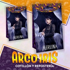 Merlina Bolsa Caramelera Con Cierre X 8 - De Papel Con Glitter Y Cierre