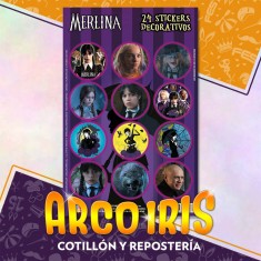 Merlina Stickers 2 X 12 U - 24 Stickers Decorativos