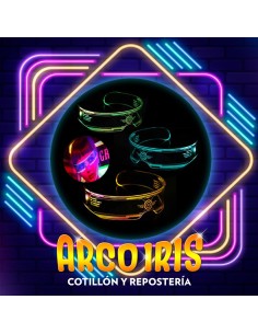 Luminoso Anteojo Futurista Xu +2-5% De Cristal Promo Por Cantidad Tipo Ciencia Ficcion Con Led - Acrilico Espacial - Show Rob