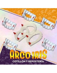 Dentadura Dracula Con Sangre X 12 - Halloween Rotti