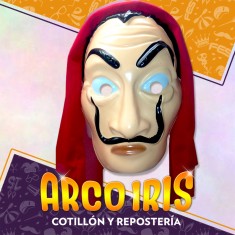 Careta Personaje Dali Con Tela Xu +3-5% Casa De Papel Halloween Descuento Por Cantidad Gape