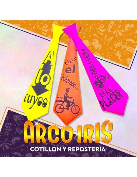 Corbata Fluo Frase X 12 - Plastica Gape