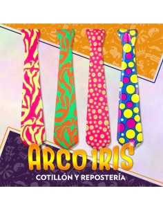 Corbata Fluo Fantasia Grande X 12 - Plastica Multicolor Gape
