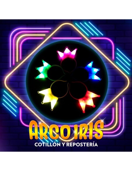 Luminoso Vincha Coronita X 12 - Dos Modelos 3/5 Puntas Estrellas Led