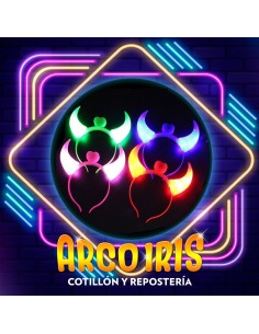 Luminoso Vincha Diabla X 10 - Cuernos Led Halloween Upd