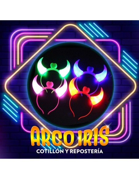 Luminoso Vincha Diabla X 10 - Cuernos Led Halloween Upd