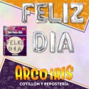 Mylar 16 Frase Feliz Dia Metal - 8 Letras 40 Cm Dorada-plateada Set Feliz Dia Globo Metalizado Papel Party Store