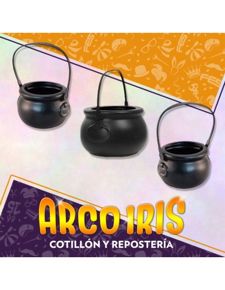 Caldero Mini Bruja X 6 - Naranja Fucsia Violeta Halloween Ideal Para Souvenir Stasio