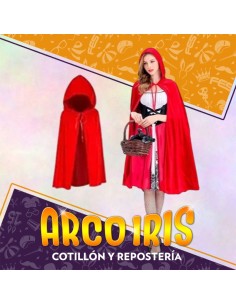Capa Caperucita Corta 80 Cm Premium Roja Halloween