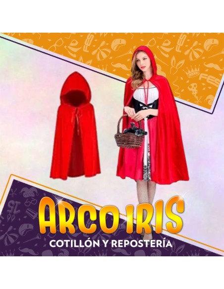 Capa Caperucita Corta 80 Cm Premium Roja Halloween