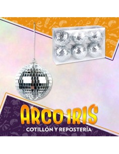 Colgante Bola Disco 5 Cm X 6 Navidad
