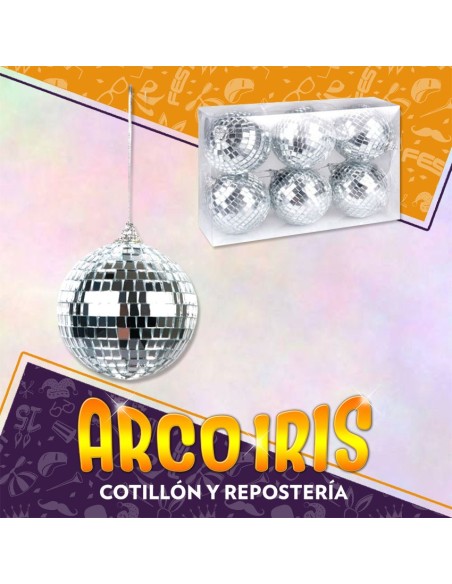 Colgante Bola Disco 5 Cm X 6 Navidad