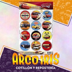 Cars Stickers 2 X 12 - 24 Stickers Decorativos