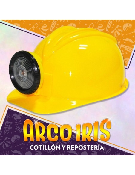 Casco Rigido Minero Xu - Con Luz Amarillo Constructor Party Store