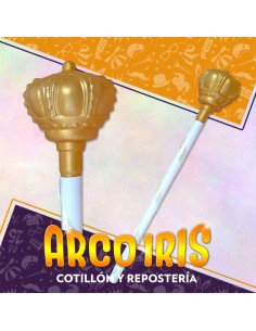 Cetro Rey Plastico 40 Cm - Con Cinta Mic Y Mac