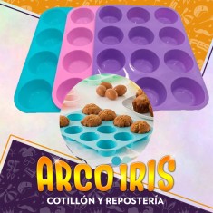 Silicona Molde Muffin X 12 - Plancha 3 Cm Alto