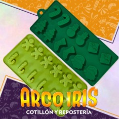 Silicona Molde Navidad 12/15 - Plancha Jengibre Dulce Pino Papa Noel Regalo Verde Dsaza