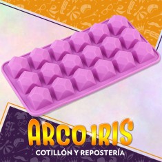 Silicona Molde Bombones Diamante 18 X 9 Cm Xu - Rosa 2