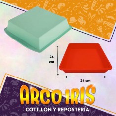 Silicona Molde Torta Cuadrada 24 Cm X 4 Cm De Alto
