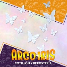 Mariposa Troquelada Calada X 8 Blanca Diferentes Tamanos 3d Descartonables Primavera Rondi