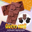 Silicona Molde Chupetin X 5 - Corazon Doble Marron Valentin