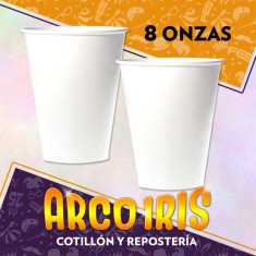 Vaso Liso Blanco 8 Onzas X 8 - Polipapel Festcopack