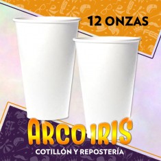 Vaso Liso Blanco 12 Onzas X 8 - Polipapel Festcopack