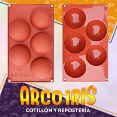 Silicona Molde Semi Esfera X 5 Plancha