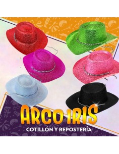 Gorro Purpurina Cowboy X 12-con Cuerda-
