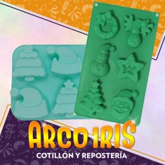 Silicona Molde Navidad X 6 - Plancha Pino Gorro Dsaza