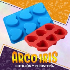 Silicona Molde Corazon X 6 - Plancha Varios Modelos Valentin Dsaza
