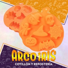Silicona Moldes Halloween X 7 Plancha Fantasma/bruja/vampiro/calavera/calabaza/tela De Arana Dsaza