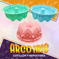 Silicona Molde Budinera Xu - 22 Cm Con Dibujos Castillo/corona