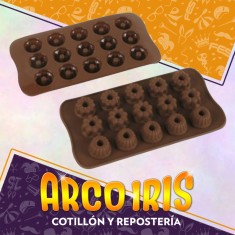 Silicona Molde Bombones Mini Budineras - Marron