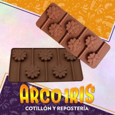 Silicona Molde Chupetin X 5/6 - Flor Marron