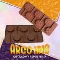 Silicona Molde Chupetin X 5/6 - Flor Marron