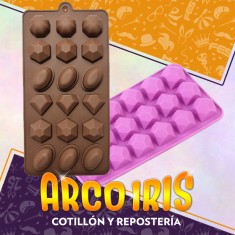 Silicona Molde Bombones Diamante 18 X 9 Cm Xu - Rosa