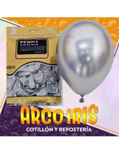 Globo Chrome 10 X 50 Plateado - Yehua