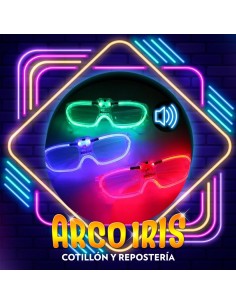 Luminoso Anteojo Audioritmico Contorno Led X 12 - Cristal Contorno De Varios Colores