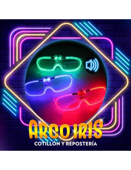 Luminoso Anteojo Audioritmico Contorno Led X 12 - Cristal Contorno De Varios Colores