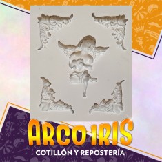 Silicona Molde Angel Con Moldura - 8 X 8 Cm