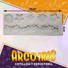 Silicona Molde Flores Y Puntillas - 15 X 6 Cm Varios Modelos