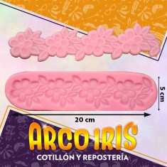 Silicona Molde Puntilla De Flores - 20 X 5 Cm